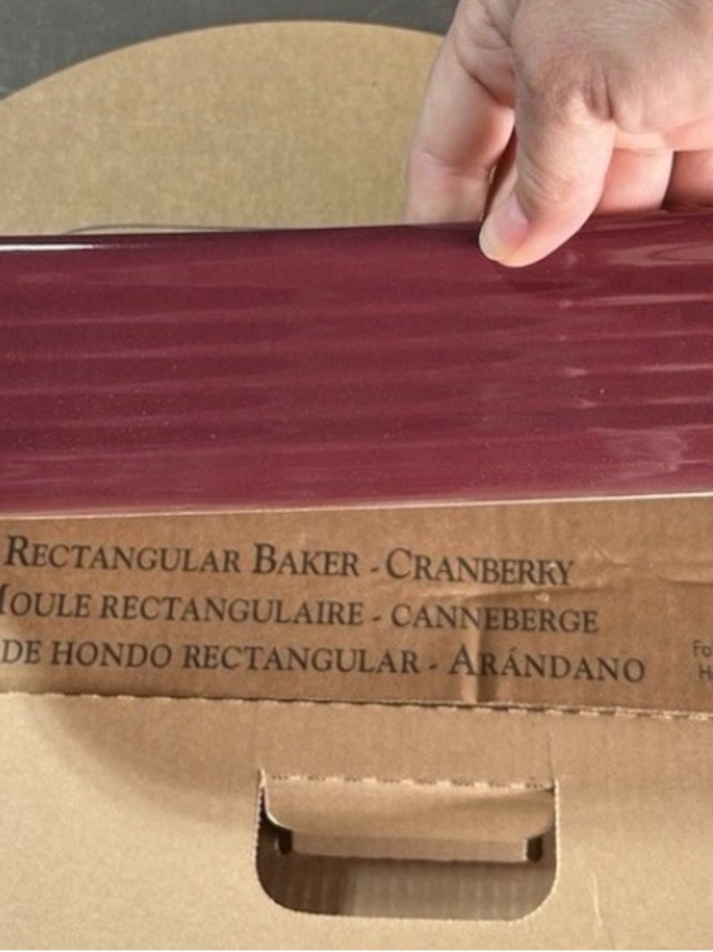 Pampered Chef Cranberry Rectangular Baker, BNIB Never Removed - Picture 5 of 7